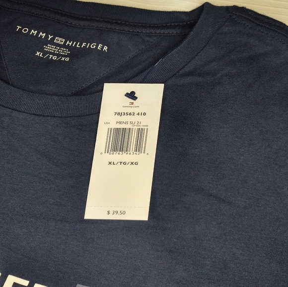 Tommy Hilfiger Navy Blue Short Sleeve T Shirt Size XL - Picture 3 of 5
